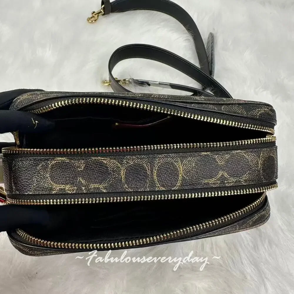 Coach Carey Crossbody Bag In Loved Signature Canvas With Charms Brown CEK68 NWT - Picture 10 of 10